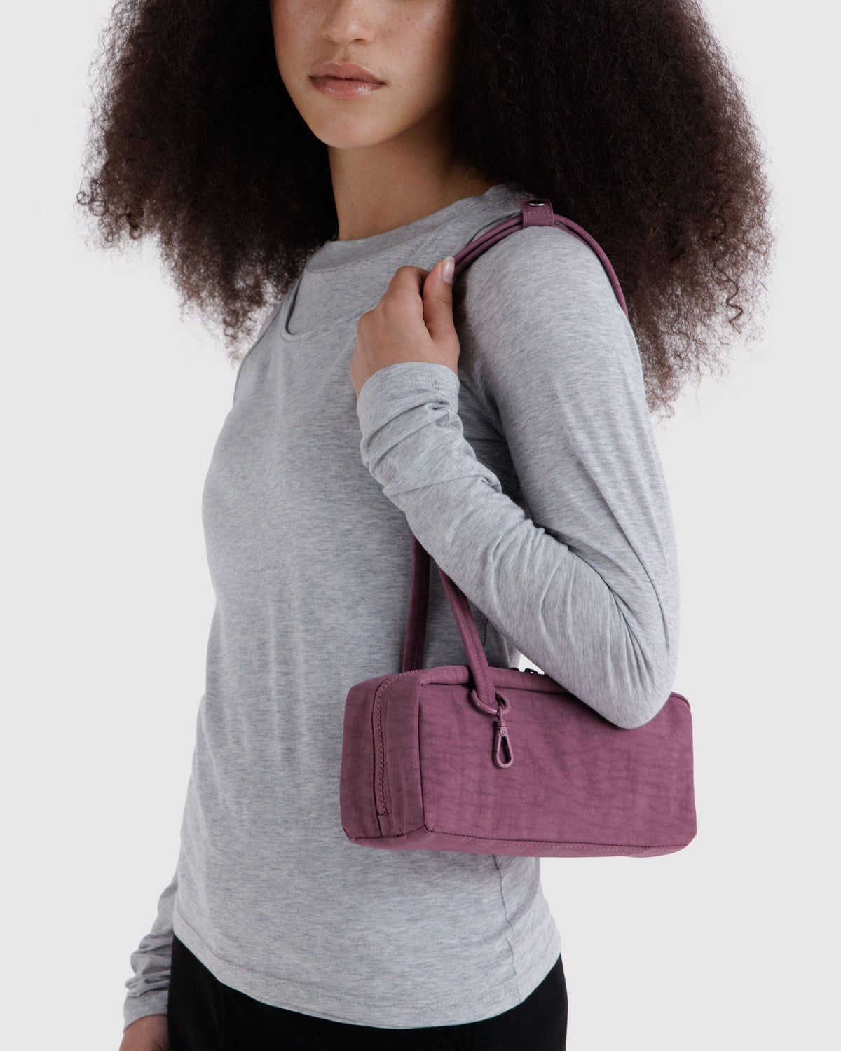 Easy Day to Night Carry - Small Nylon Bowler Bag in Wild Plum