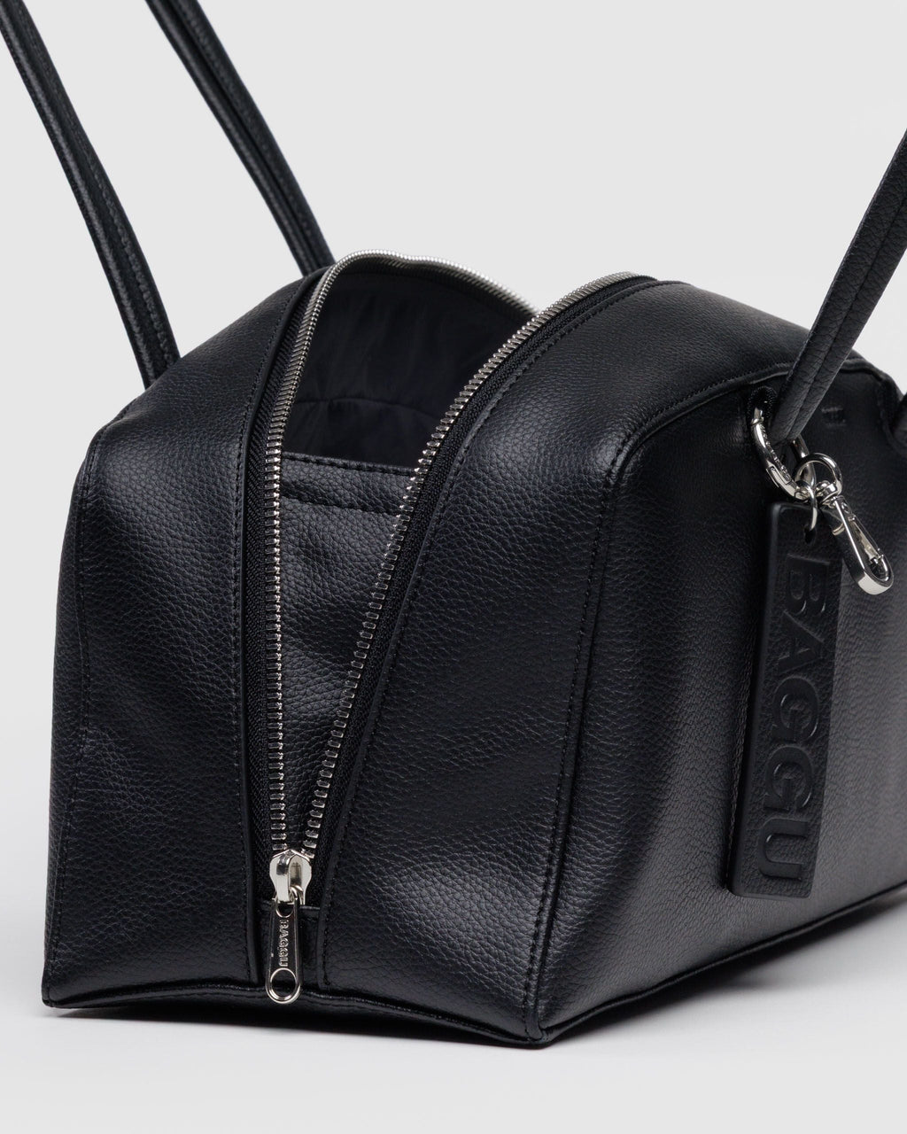 Easy Day to Night Carry - Recycled Leather Bowler Bag in Black