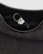 Medium Denim Crescent Bag in Washed Black Denim - Easy Style