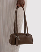 Easy Day to Night Carry - Small Recycled Leather Bowler Bag in Brown