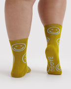 Soft Daily Essential - Crew Sock in Ochre Happy