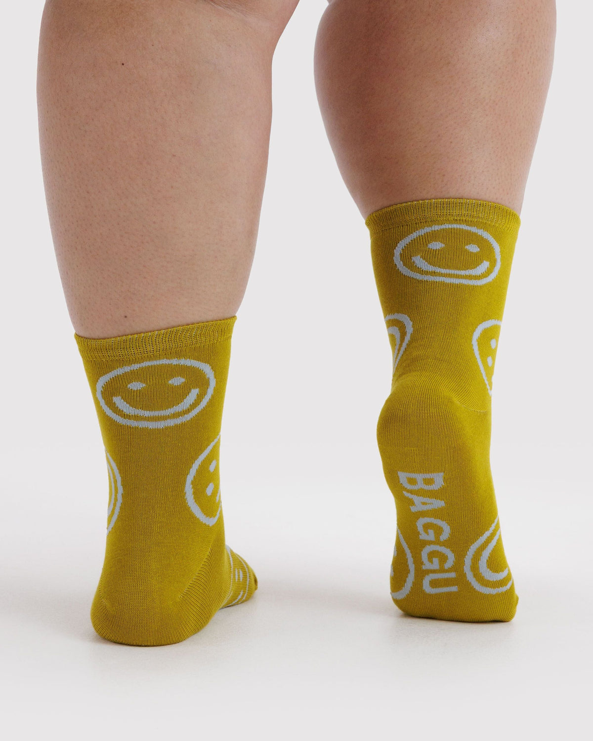 Soft Daily Essential - Crew Sock in Ochre Happy