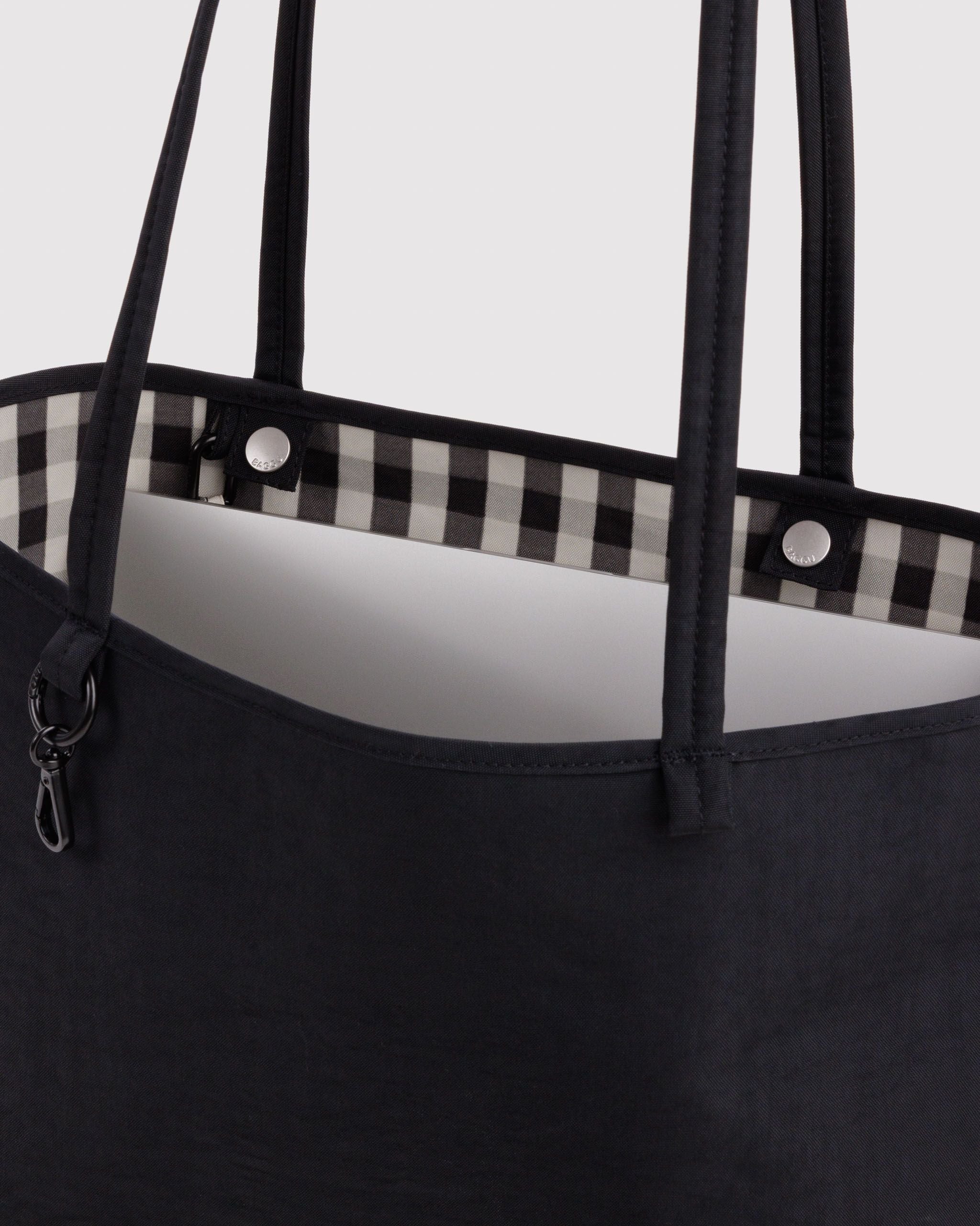 Flexible Daily Tote - Medium Nylon Reversible Tote in Black Mix