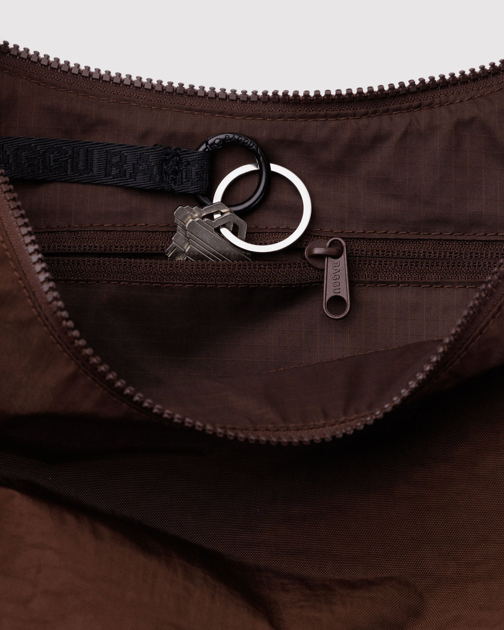 Easy Day to Night Carry - Medium Nylon Crescent Bag in Coffee