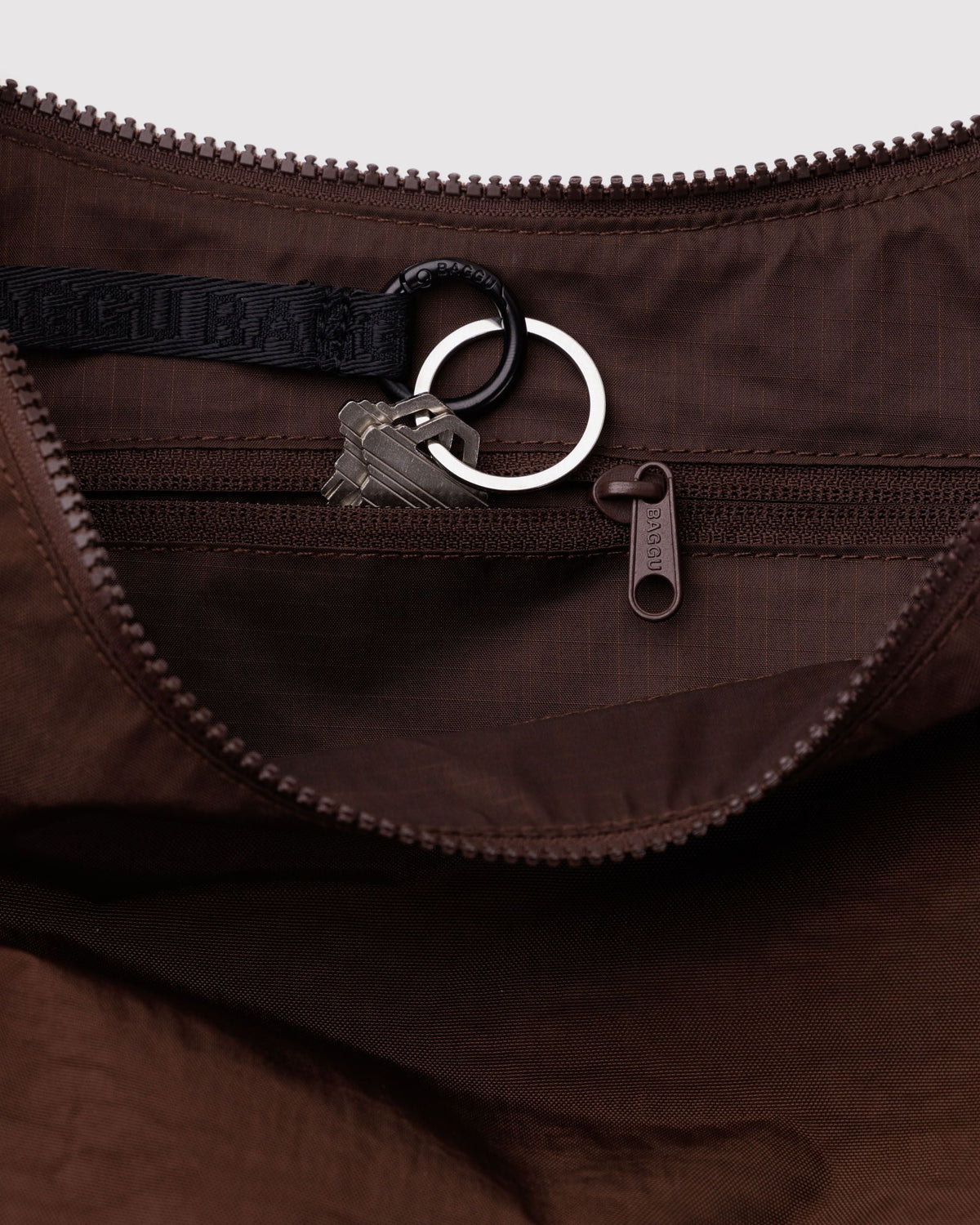 Easy Day to Night Carry - Medium Nylon Crescent Bag in Coffee