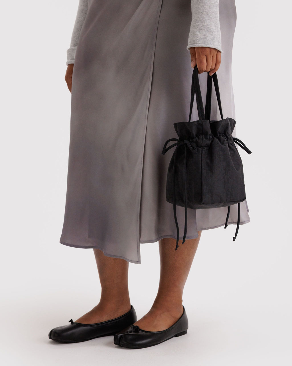 Easy Day to Night Carry - Nylon Drawstring Bag in Black