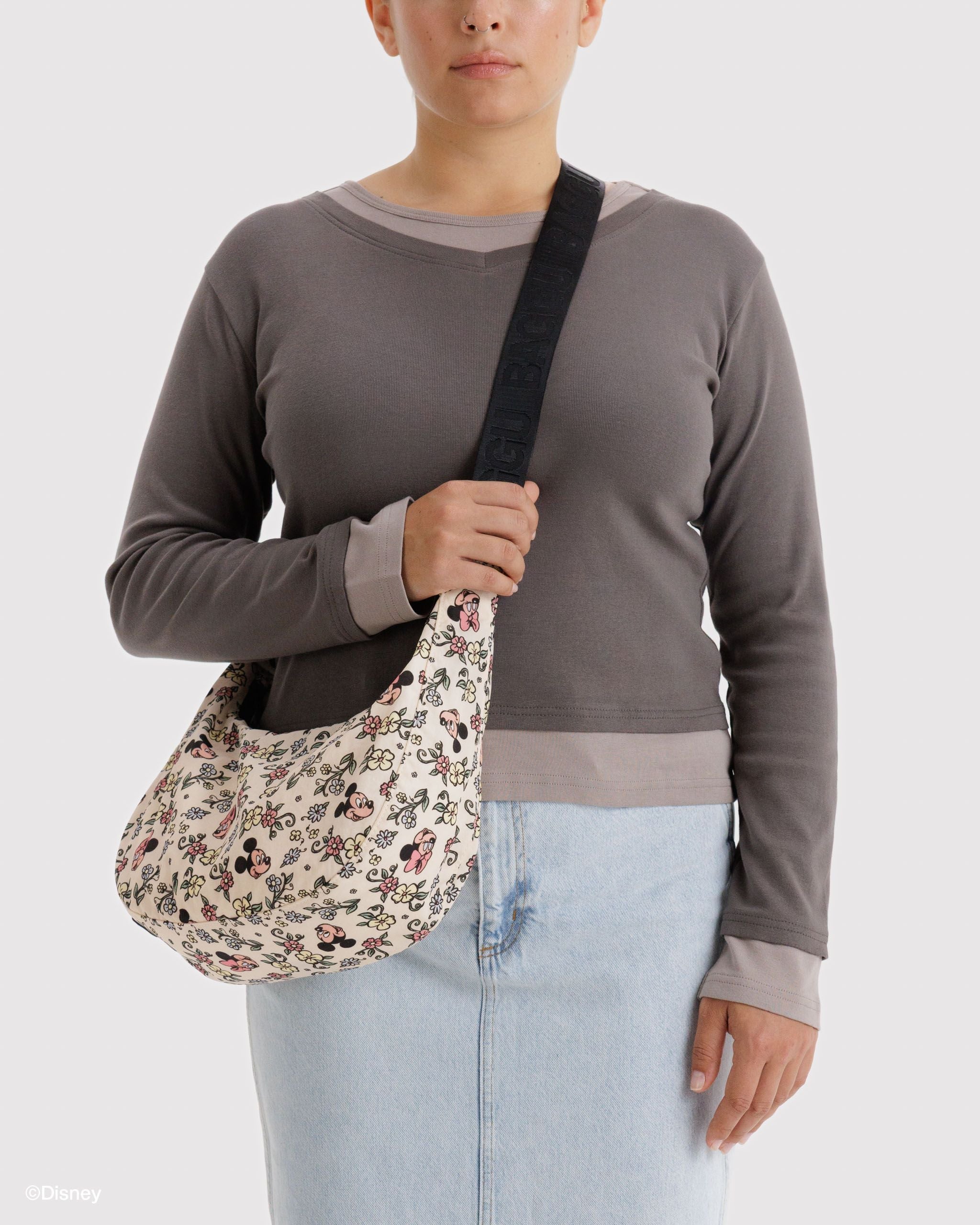 Medium Nylon Crescent Bag in Storybook Floral - Easy Style