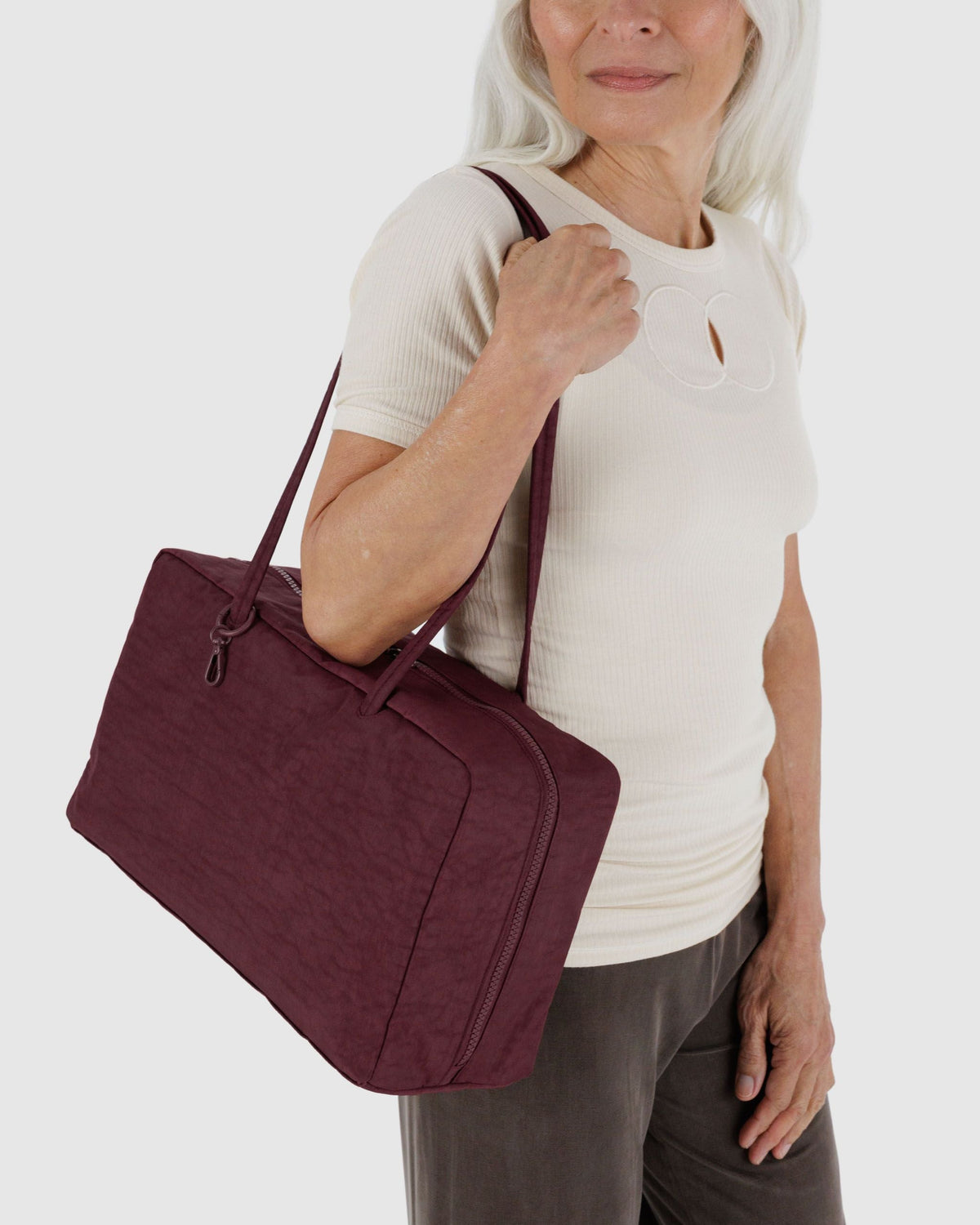 Easy Day to Night Carry - Medium Nylon Bowler Bag - Sale in Mahogany