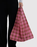 Lightweight Reusable Essential - Standard Baggu in Azalea Pink Tartan