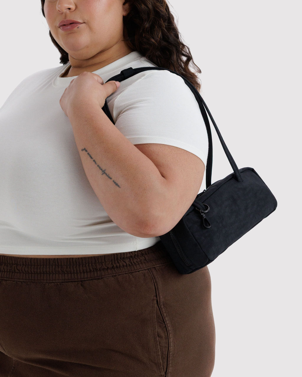 Easy Day to Night Carry - Small Nylon Bowler Bag in Black