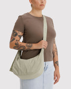 Easy Day to Night Carry - Medium Nylon Crescent Bag in Celadon