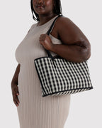 Flexible Daily Tote - Medium Nylon Reversible Tote in Black Mix