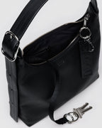Easy Day to Night Carry - Mini Recycled Leather Shoulder Bag in Black