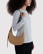 Practical Daily Storage - Small Recycled Leather Flat Crescent in Dune
