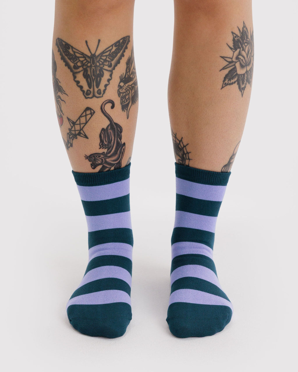 Soft Daily Essential - Crew Sock in Malachite Stripe