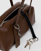 Easy Day to Night Carry - Small Recycled Leather Bowler Bag in Brown