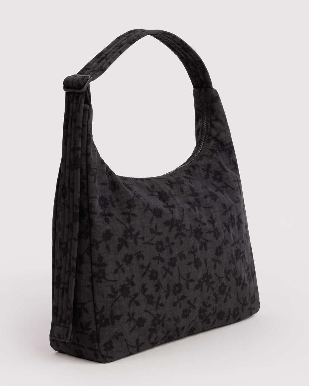 Easy Day to Night Carry - Nylon Shoulder Bag in Charcoal Ditsy Floral