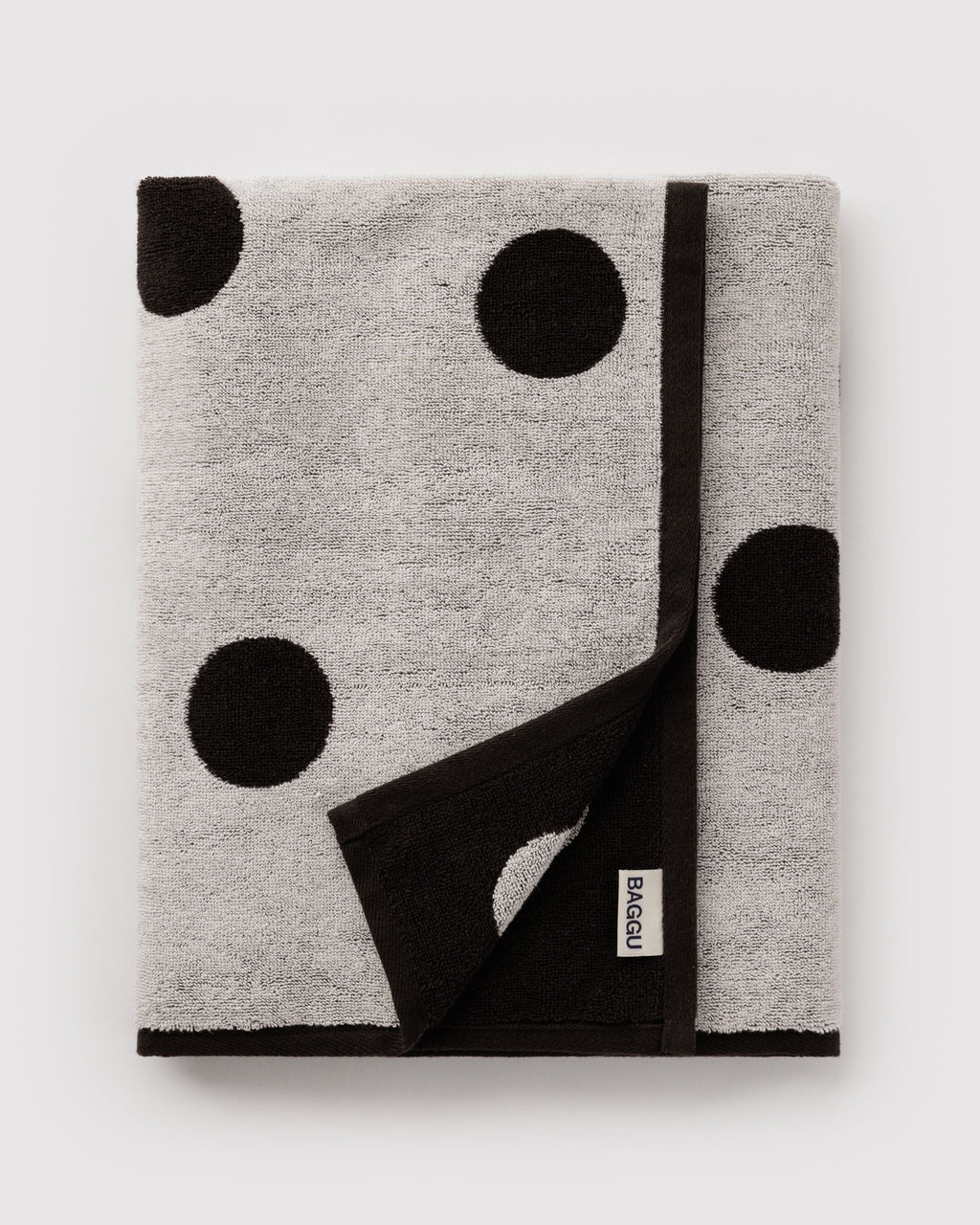 Comfortable Daily Towel - Bath Towel in Cream and Black Polka Dot