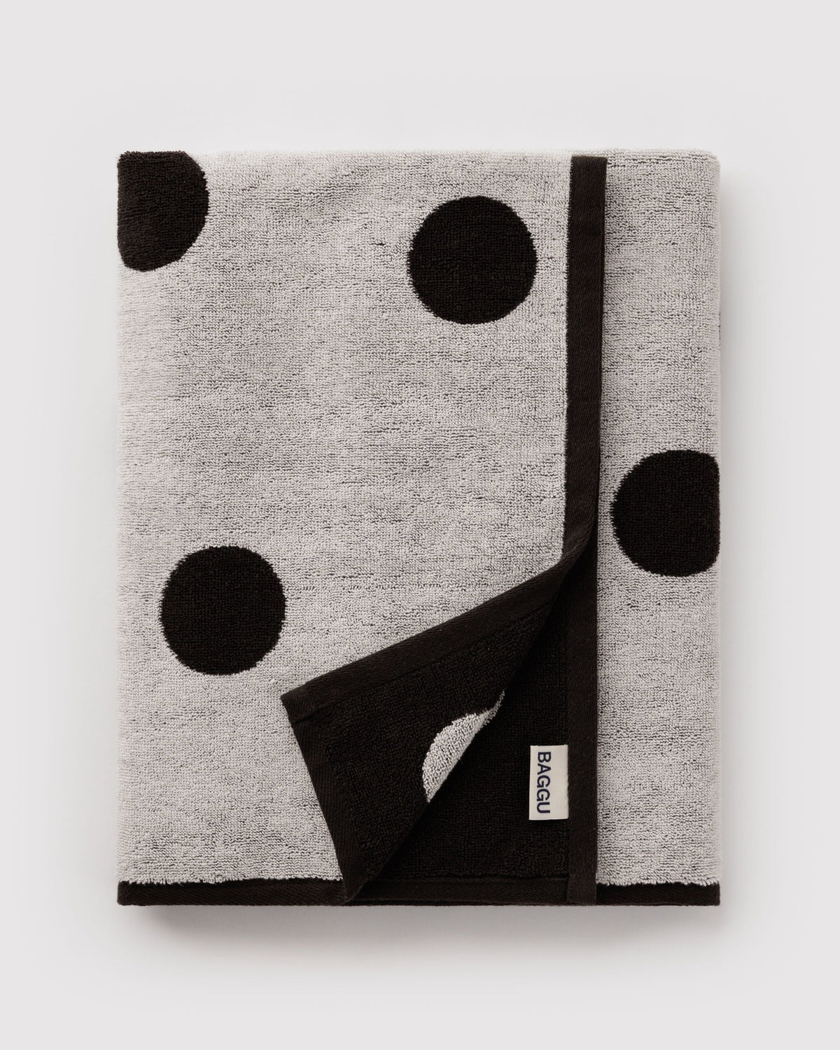 Comfortable Daily Towel - Bath Towel in Cream and Black Polka Dot