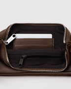 Easy Day to Night Carry - Recycled Leather Pochette in Brown