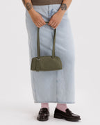 Easy Day to Night Carry - Small Recycled Leather Bowler Bag in Loden
