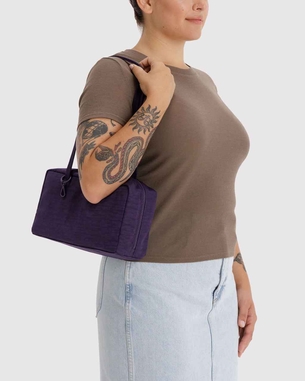 Easy Day to Night Carry - Nylon Bowler Bag in Fig
