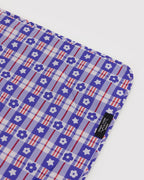 Portable Outdoor Comfort - Puffy Picnic Blanket in Market Plaid Blue