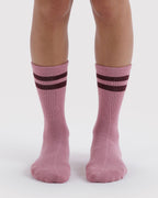 Soft Daily Essential - Ribbed Sock in Wild Plum Stripe
