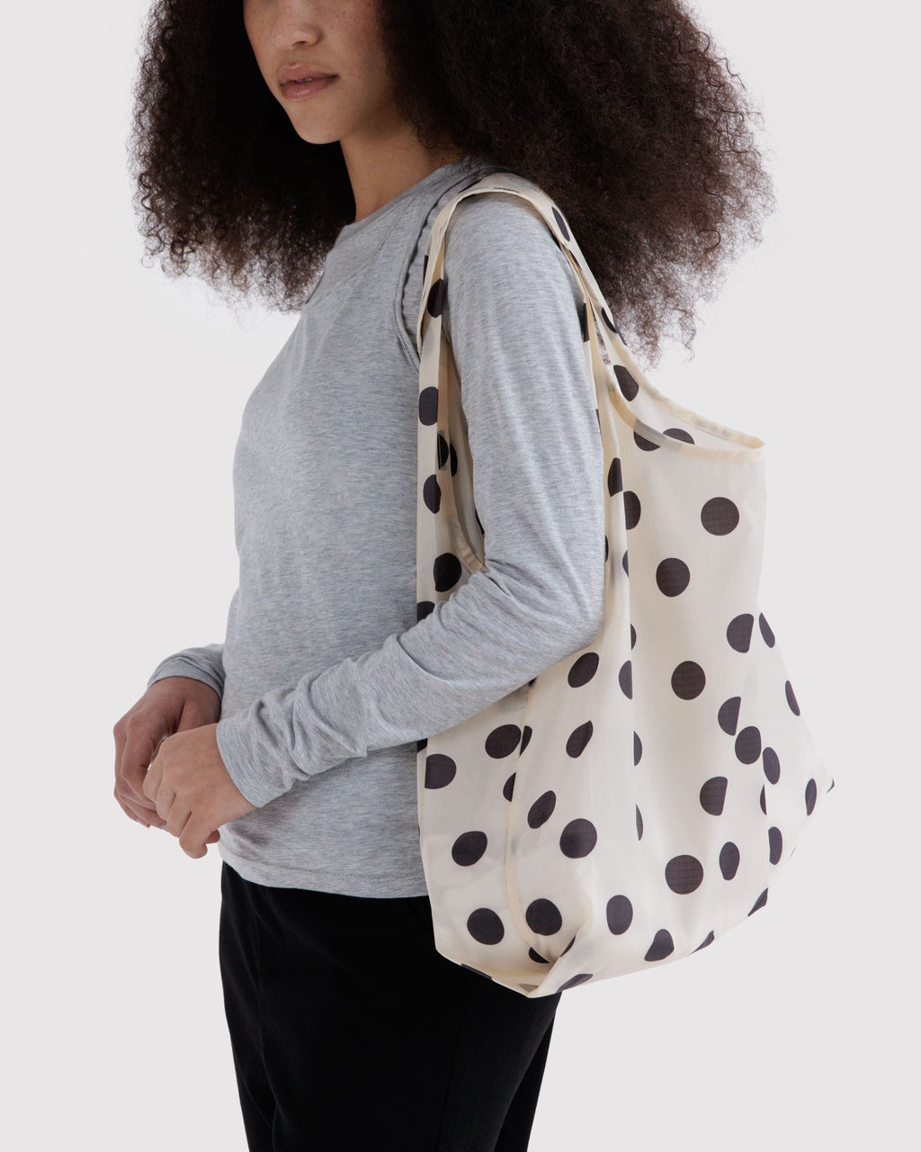 Standard Baggu in Cream and Black Polka Dot - Easy Style