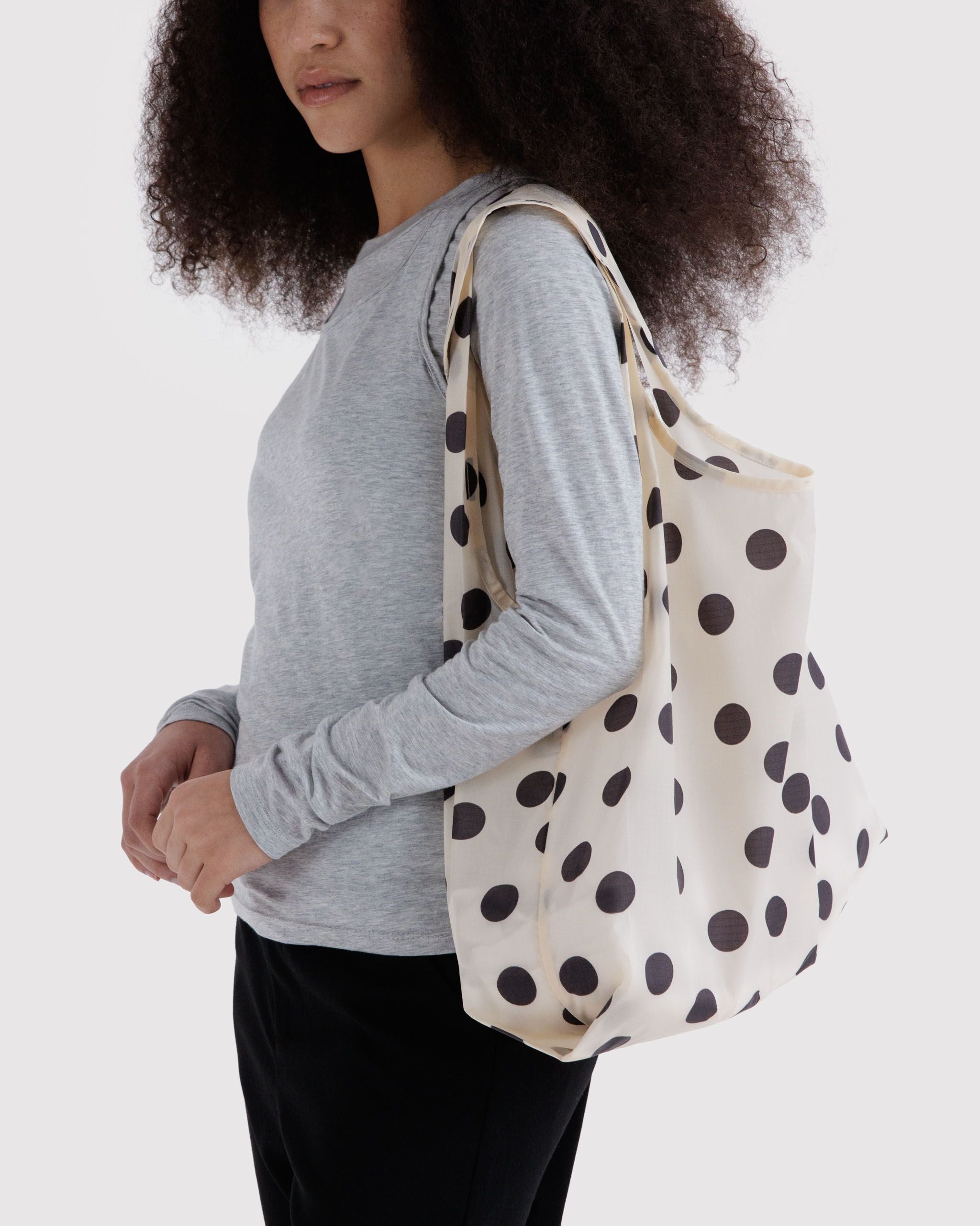 Standard Baggu in Cream and Black Polka Dot - Easy Style