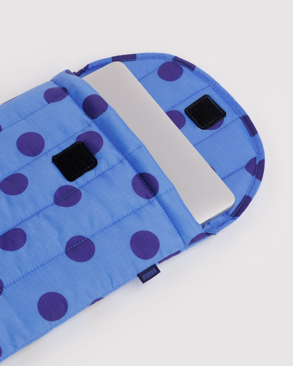 Puffy Laptop Sleeve 13 14 in Blue Polka Dot - Easy Style