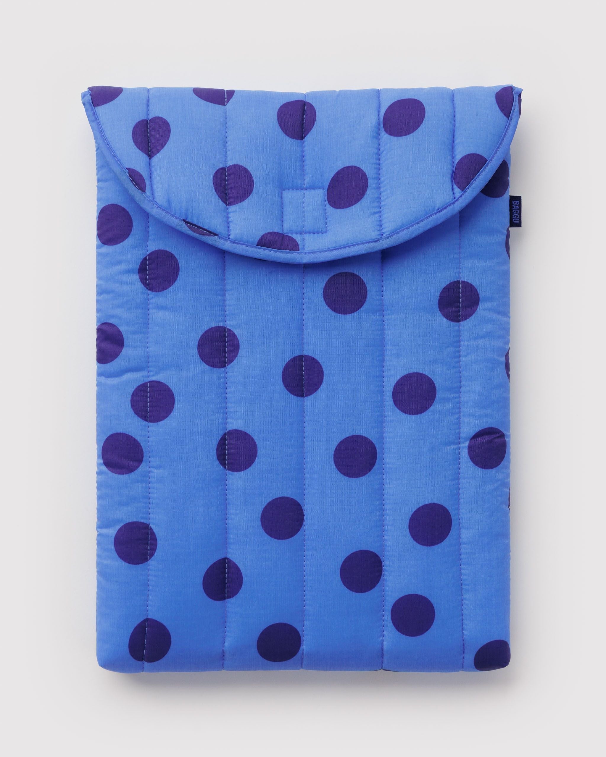 Puffy Laptop Sleeve 16" - Blue Polka Dot