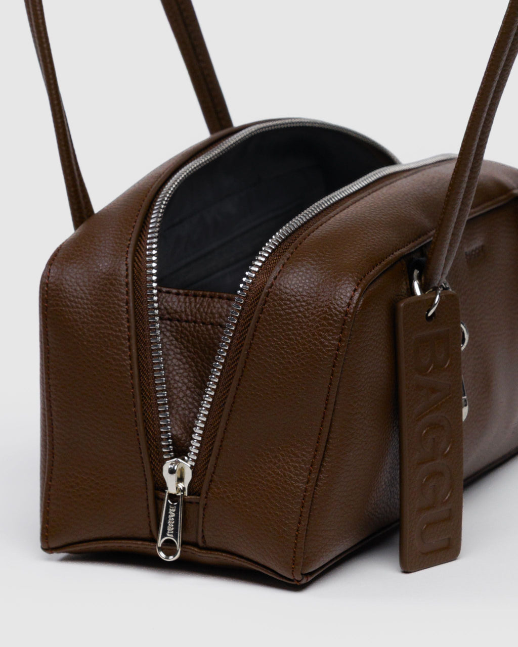 Easy Day to Night Carry - Small Recycled Leather Bowler Bag in Brown