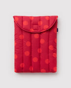 Puffy Laptop Sleeve 13"/14" - Red Polka Dot