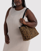 Flexible Daily Tote - Medium Nylon Reversible Tote in Leopard Mix
