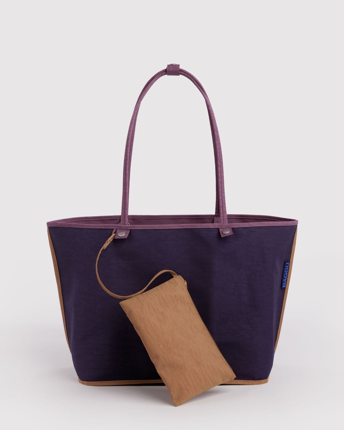 Flexible Daily Tote - Large Nylon Reversible Tote in Wild Plum Mix