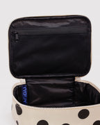 Small Cosmetic Case in Cream and Black Polka Dot - Easy Style