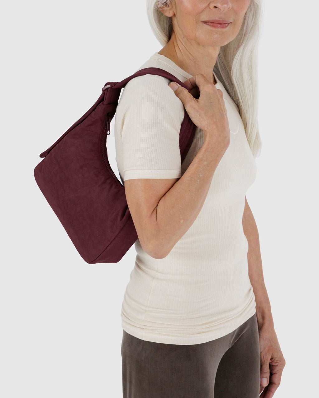 Easy Day to Night Carry - Mini Nylon Shoulder Bag - Sale in Mahogany