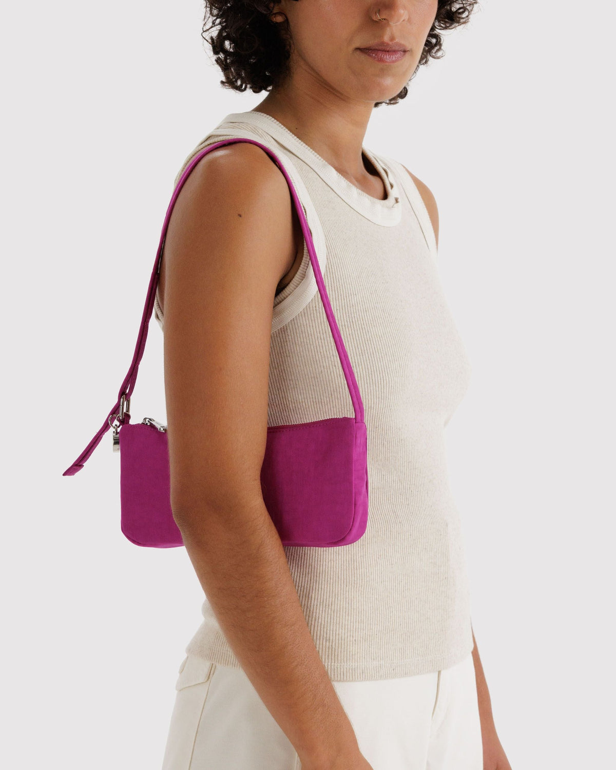 Easy Day to Night Carry - Nylon Pochette - Sale in Deep Fuchsia