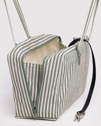 Easy Day to Night Carry - Medium Nylon Bowler Bag in Sage Stripe
