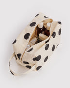 Organized Travel Essential - Dopp Kit in Cream and Black Polka Dot