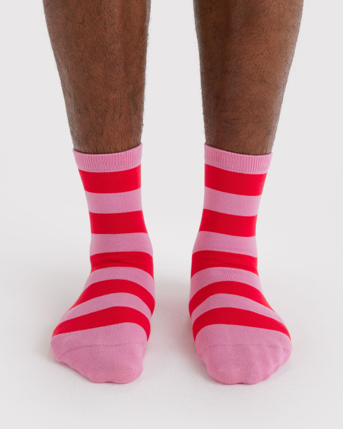 Soft Daily Essential - Crew Sock in Pink Stripe