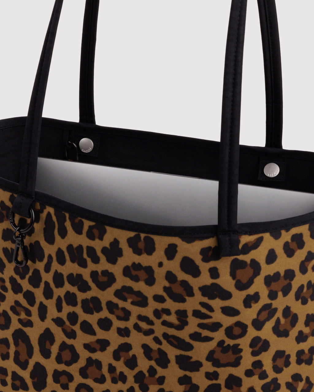 Flexible Daily Tote - Medium Nylon Reversible Tote in Leopard Mix