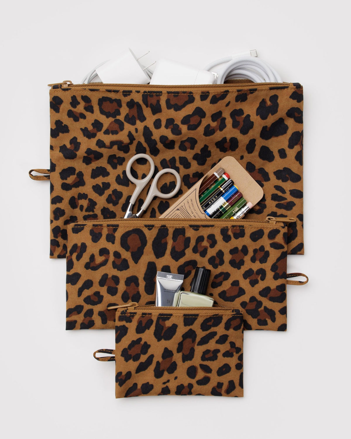 Organized Travel Essential - Flat Pouch Set in Leopard