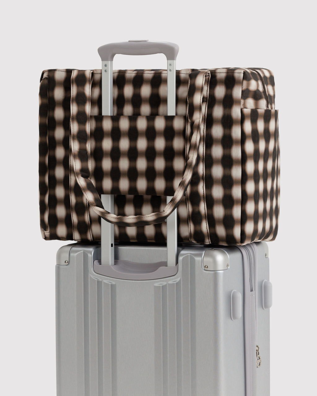 Small Cloud Carry-On in Blurred Gingham Brown - Easy Style