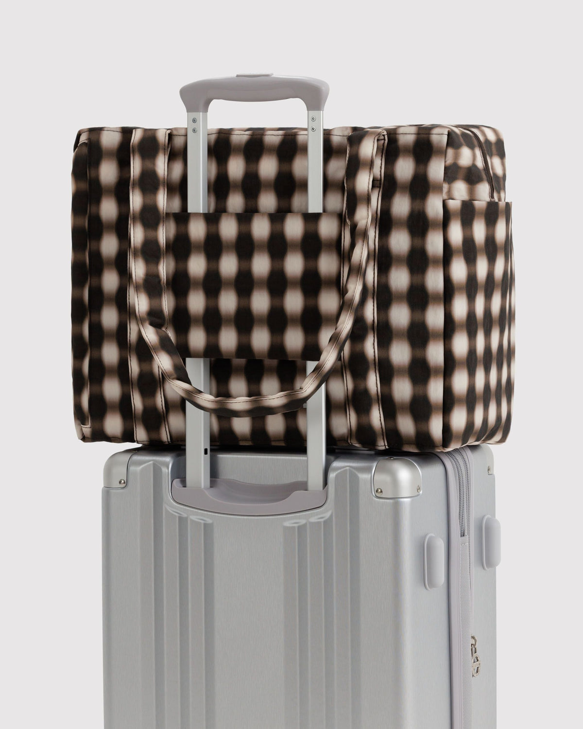 Small Cloud Carry-On in Blurred Gingham Brown - Easy Style