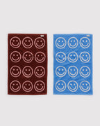 Hand Towel Set of 2 in Sky Blue and Blush Happy - Easy Style