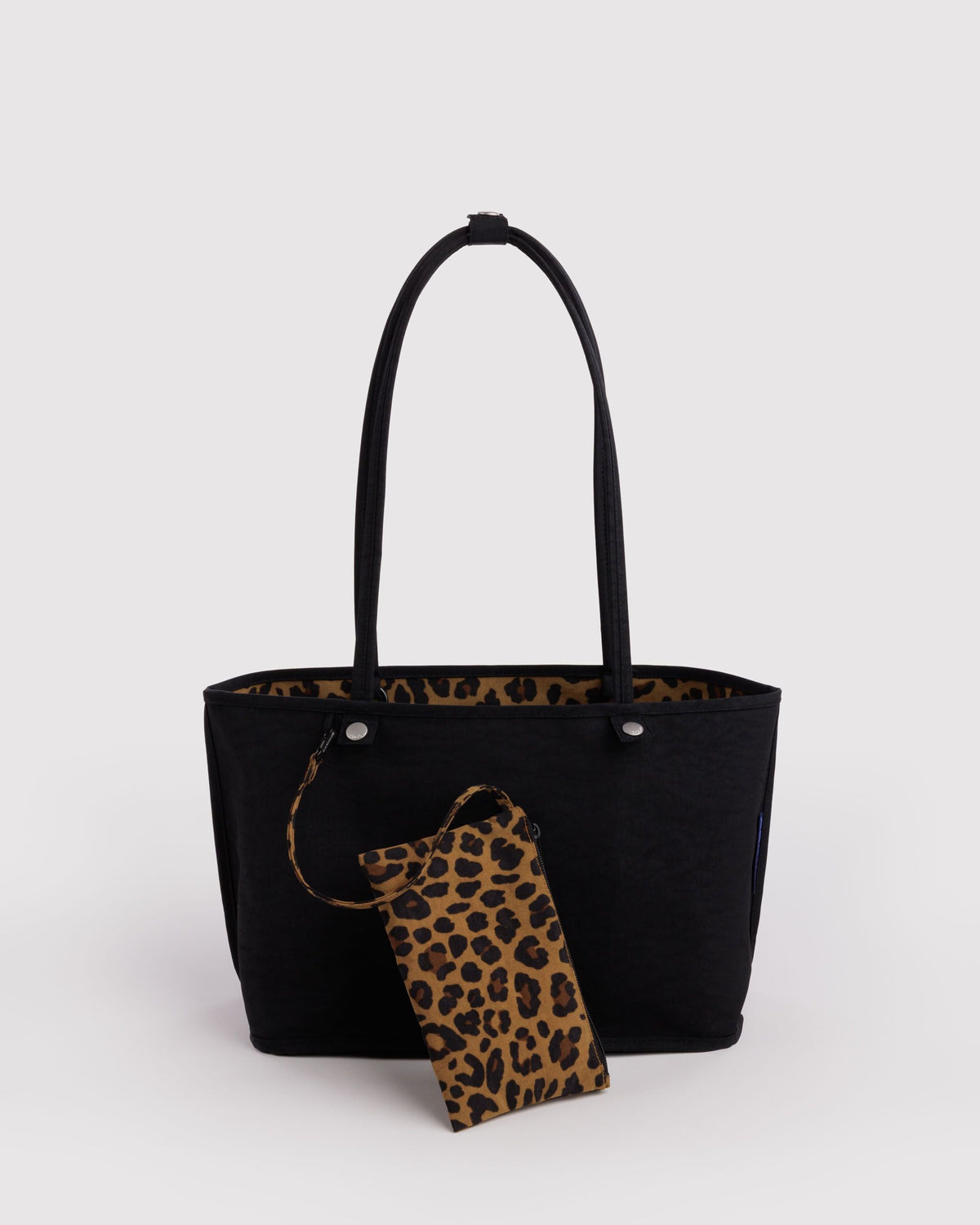 Flexible Daily Tote - Medium Nylon Reversible Tote in Leopard Mix