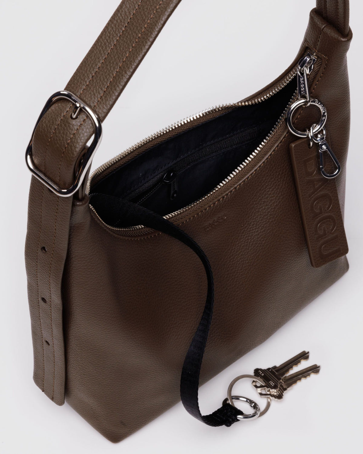 Easy Day to Night Carry - Mini Recycled Leather Shoulder Bag in Brown