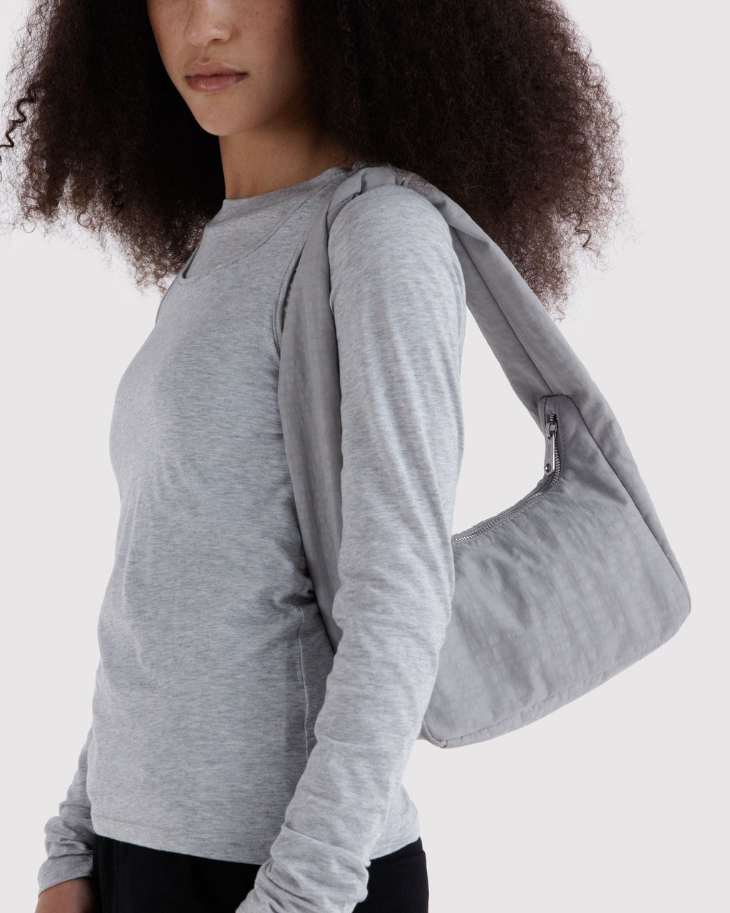 Easy Day to Night Carry - Small Nylon Meringue Bag in Fog